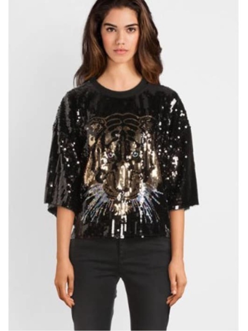 NWOT Molly Bracken Sequin Tiger Top